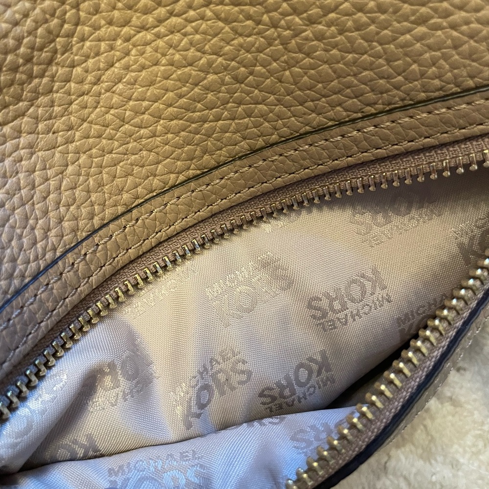 Michael Kors Taupe Leather Satchel Gold Hardware - Picture 9 of 12